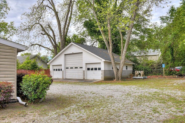 view of garage