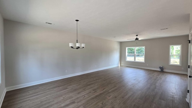 1759 Storm Branch Rd, Beech Island, SC 29842 - empty room with dark wood-style floors and ceiling fan