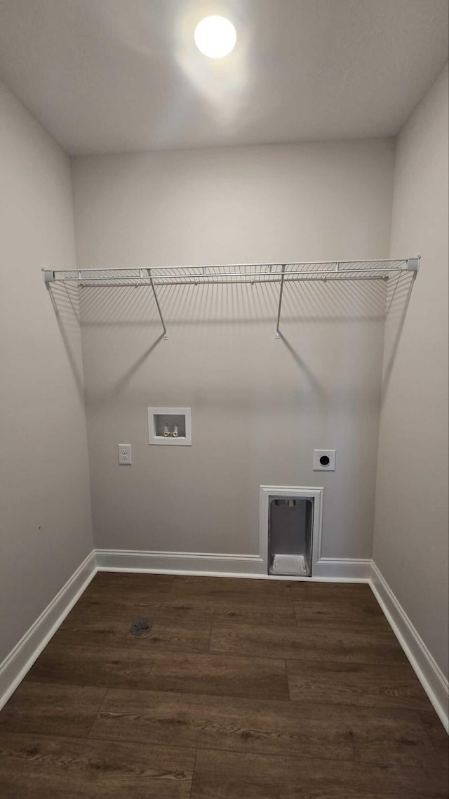 1759 Storm Branch Rd, Beech Island, SC 29842 - washroom featuring hookup for a washing machine, electric dryer hookup, and dark wood finished floors