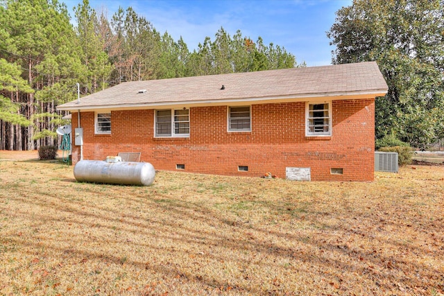 1775 Metasville Rd, Lincolnton, GA 30817 - exterior space with crawl space, central AC unit, a lawn, and brick siding