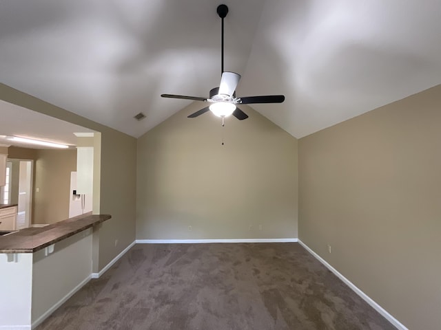 930 Hunting Horn Way, Evans, GA 30809 - carpeted empty room featuring a ceiling fan, lofted ceiling, and baseboards