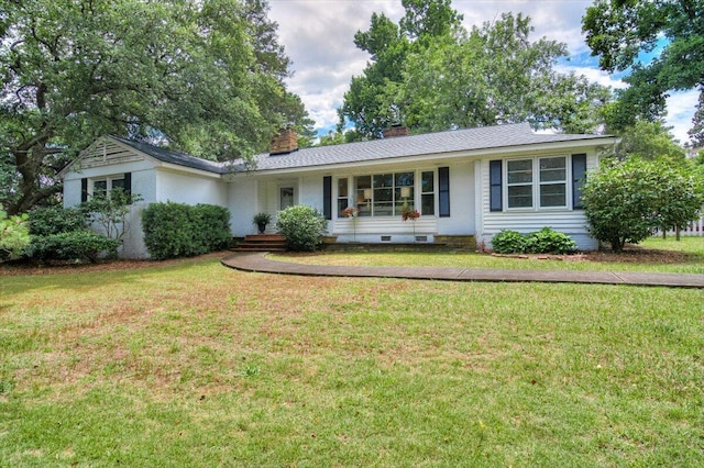 2210 Glendale Rd, Augusta, GA 30904 - ranch-style home with a front lawn and a chimney