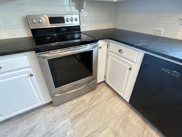 2210 Glendale Rd, Augusta, GA 30904 - kitchen with electric range, dark countertops, dishwasher, and backsplash
