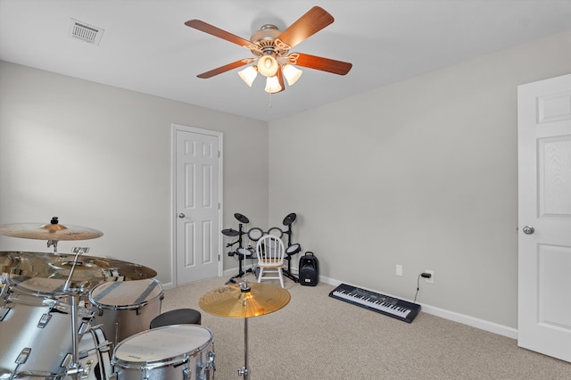 1109 Highmoor Ln, Evans, GA 30809 - playroom featuring a ceiling fan and carpet flooring
