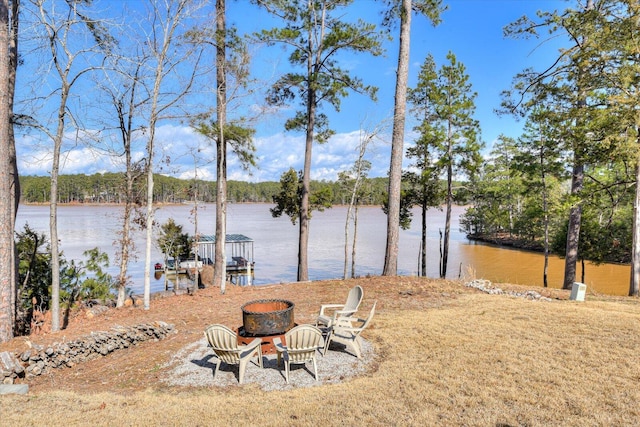 exterior space featuring an outdoor fire pit