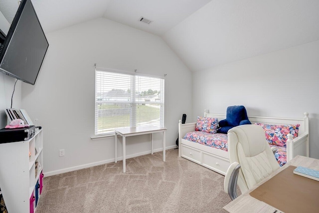 329 Baylor Dr, Graniteville, SC 29829 - bedroom featuring lofted ceiling and carpet floors
