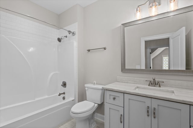 529 River Oaks Ln, Evans, GA 30809 - full bathroom featuring vanity, toilet, and shower / tub combination