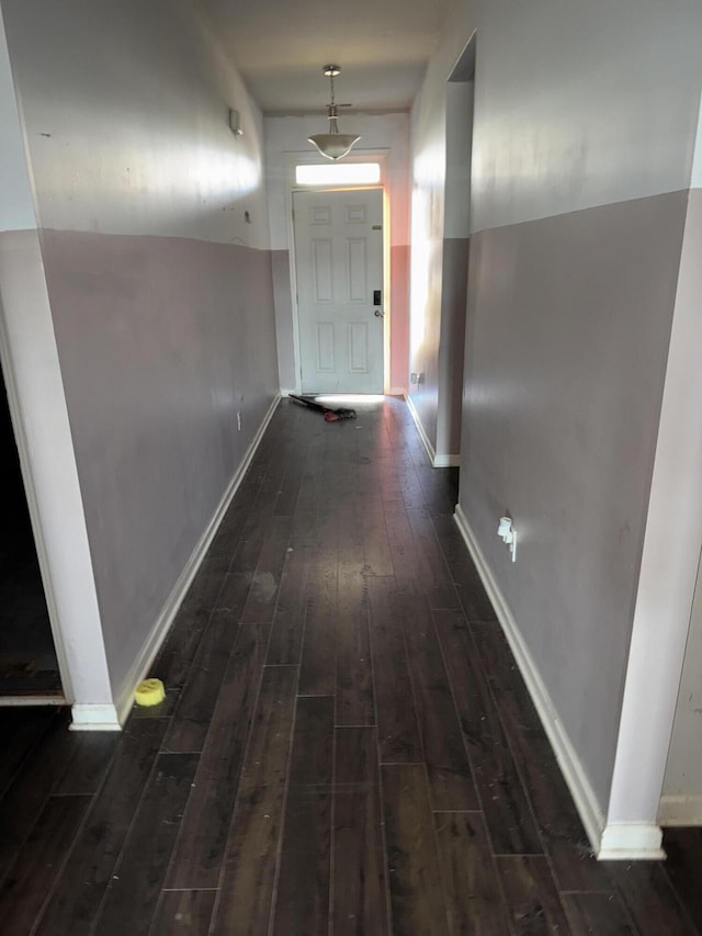 hall featuring dark hardwood / wood-style floors