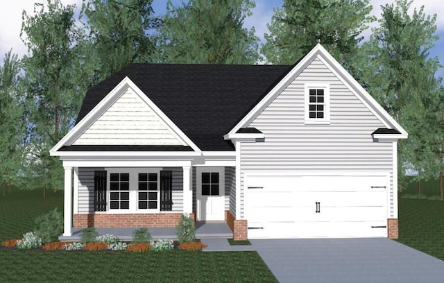 134 Tanager Ln, Evans, GA 30809 - view of front of house featuring brick siding, concrete driveway, a garage, and a front lawn