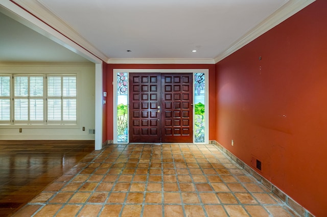 foyer entrance with ornamental molding