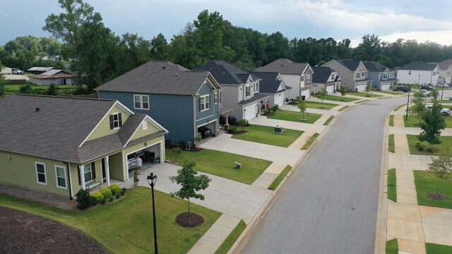 drone / aerial view featuring a residential view