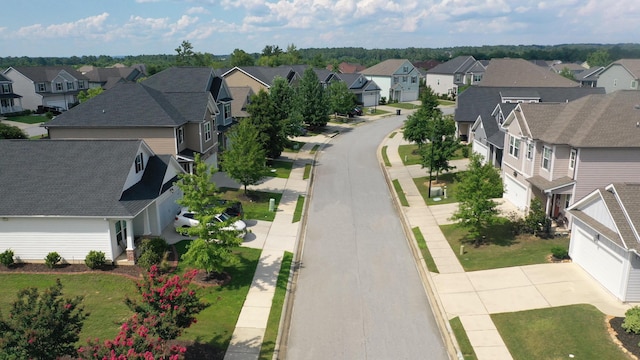 aerial view with a residential view