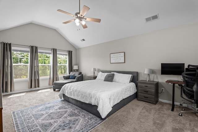 165 Myrtle Grv Trl, Evans, GA 30809 - bedroom featuring carpet, lofted ceiling, a ceiling fan, a desk, and baseboards