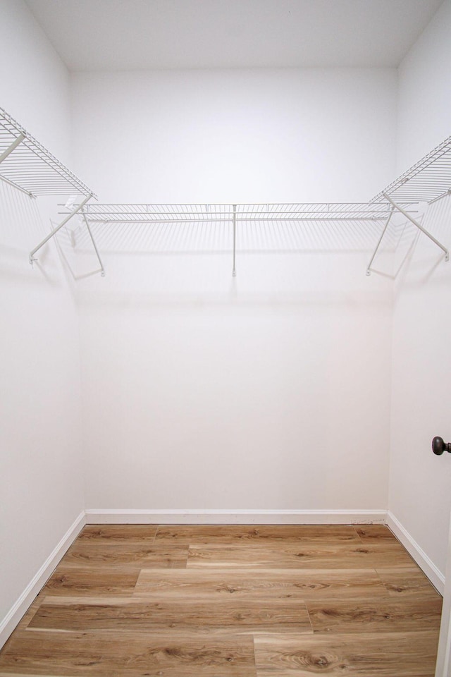 walk in closet featuring hardwood / wood-style flooring