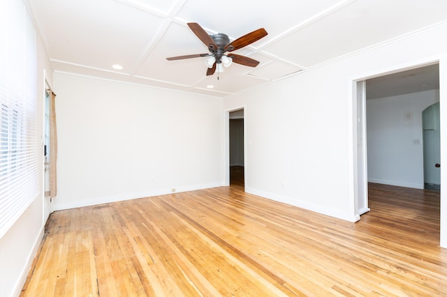 1468 Dewitt St, Augusta, GA 30901 - spare room with ceiling fan, light wood-style floors, arched walkways, and recessed lighting