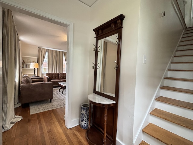 2841 Lombardy Ct, Augusta, GA 30909 - staircase featuring hardwood / wood-style floors and baseboards