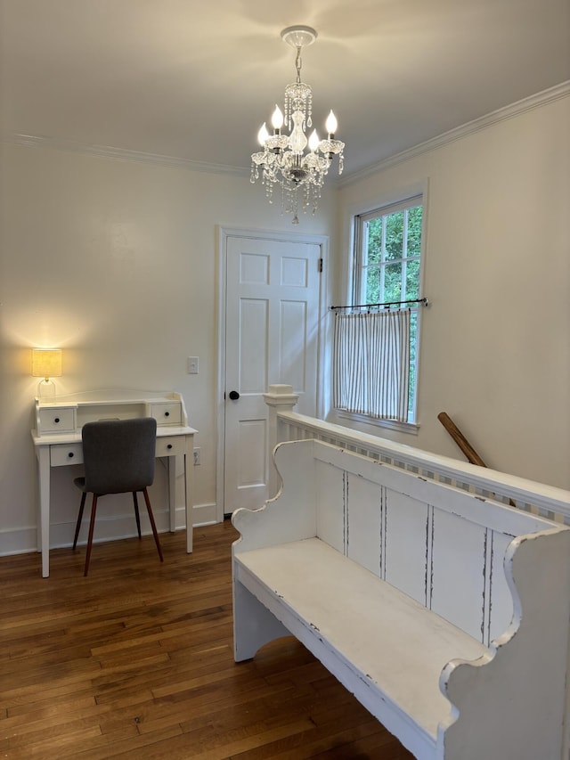 2841 Lombardy Ct, Augusta, GA 30909 - stairs featuring crown molding, a chandelier, and wood finished floors