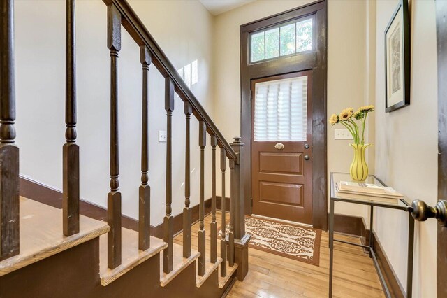 entrance foyer featuring light hardwood / wood-style flooring