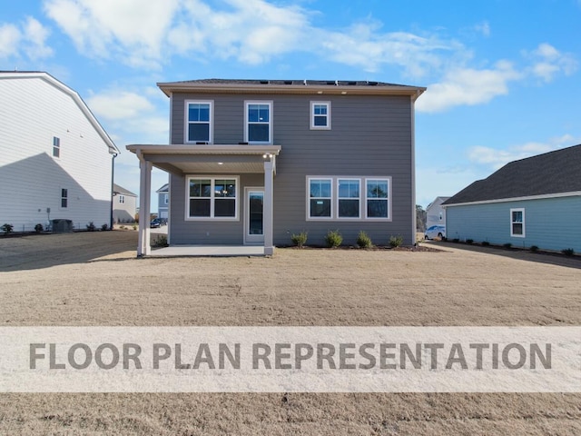 view of front of house with a porch and central air condition unit