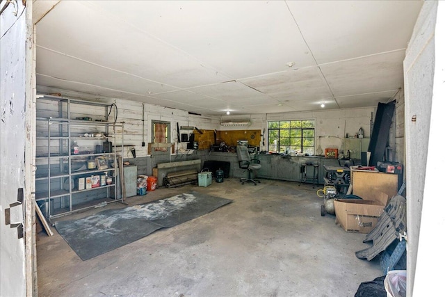 interior space with a workshop area