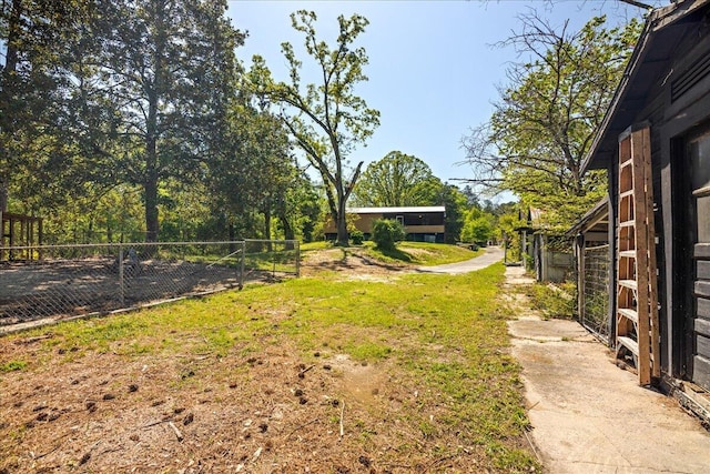 view of yard with fence
