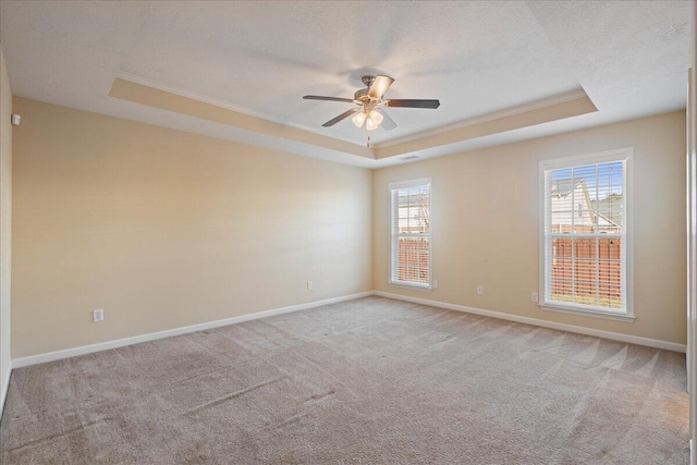 1075 Grove Landing Ln, Grovetown, GA 30813 - carpeted empty room with a raised ceiling, ceiling fan, and a textured ceiling
