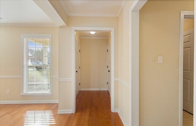 1075 Grove Landing Ln, Grovetown, GA 30813 - hallway with light wood-type flooring and crown molding
