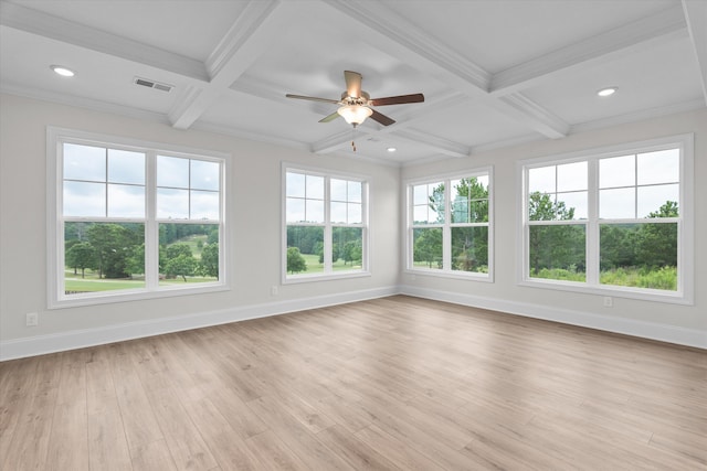 309 Militia Loop, North Augusta, SC 29860 - unfurnished sunroom featuring coffered ceiling and beamed ceiling