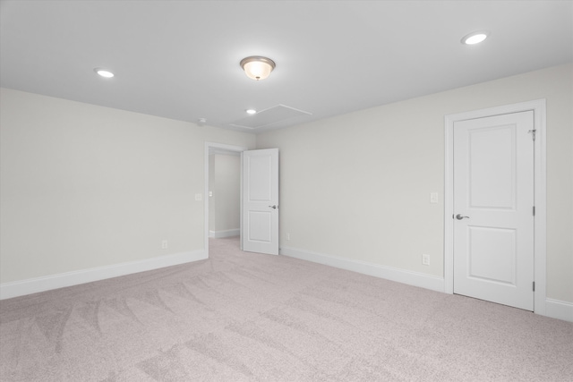 309 Militia Loop, North Augusta, SC 29860 - spare room with carpet floors, baseboards, recessed lighting, and attic access
