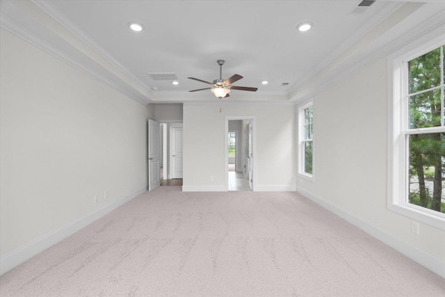 309 Militia Loop, North Augusta, SC 29860 - unfurnished room with ornamental molding, light carpet, recessed lighting, a ceiling fan, and baseboards