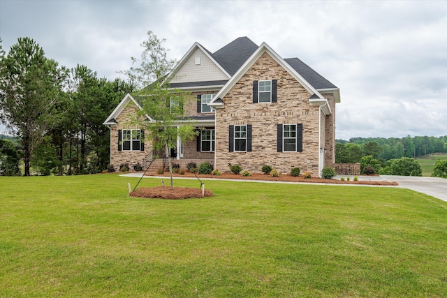 309 Militia Loop, North Augusta, SC 29860 - craftsman-style house featuring a front lawn and stone siding