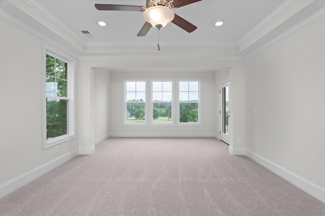 309 Militia Loop, North Augusta, SC 29860 - unfurnished room featuring light colored carpet, ceiling fan, ornamental molding, baseboards, and recessed lighting