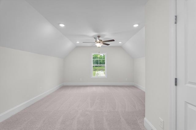 309 Militia Loop, North Augusta, SC 29860 - bonus room featuring baseboards, a ceiling fan, light carpet, recessed lighting, and vaulted ceiling
