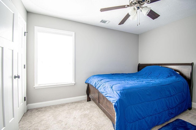 1144 Bubbling Springs Dr, Graniteville, SC 29829 - bedroom featuring visible vents, baseboards, ceiling fan, and carpet flooring