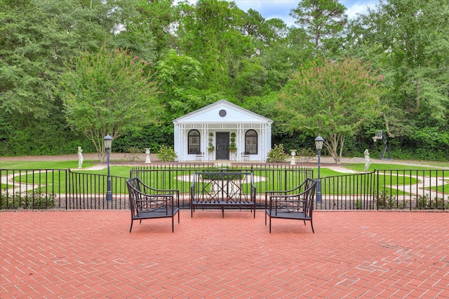 3406 W Richland Ave, Aiken, SC 29801 - view of patio / terrace with an outdoor structure