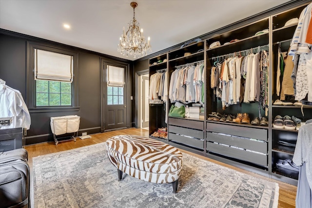 3406 W Richland Ave, Aiken, SC 29801 - spacious closet featuring a chandelier and wood finished floors