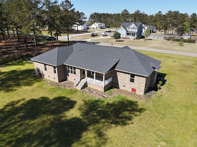 aerial view with a residential view