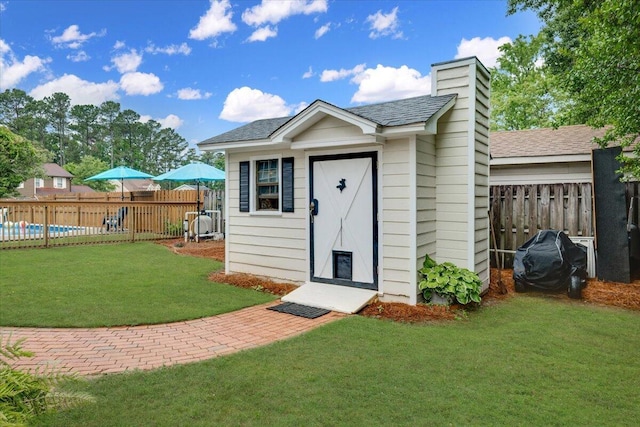 view of outbuilding with an outbuilding