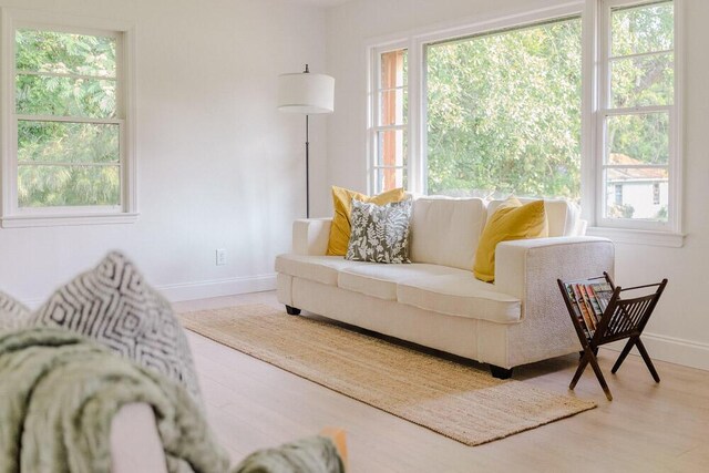 115 W St, Thomson, GA 30824 - living room featuring baseboards and wood finished floors