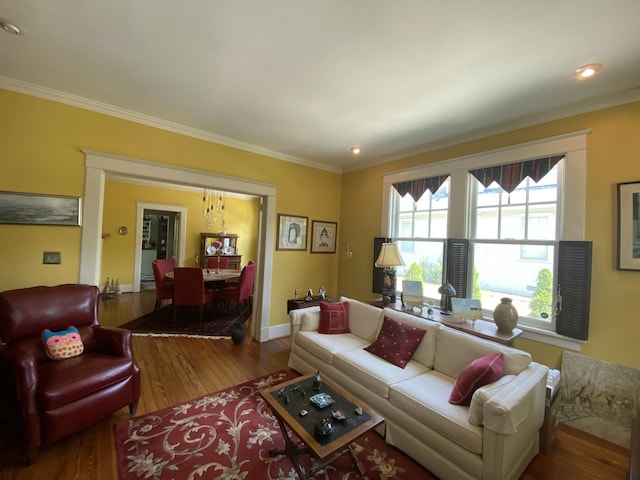 1433 Glenn Ave, Augusta, GA 30904 - living area with wood finished floors and ornamental molding