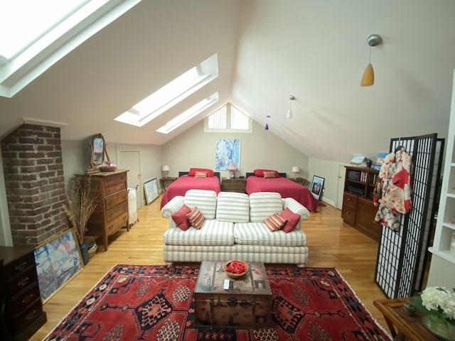 1433 Glenn Ave, Augusta, GA 30904 - bedroom featuring a skylight, wood finished floors, and lofted ceiling