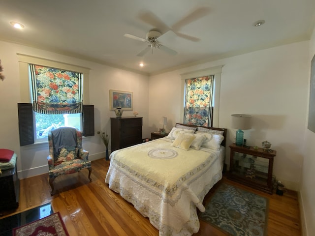 1433 Glenn Ave, Augusta, GA 30904 - bedroom featuring wood finished floors, recessed lighting, and ceiling fan