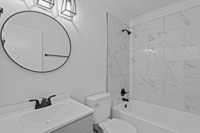 3205 E Gerald Dr, Augusta, GA 30906 - full bath featuring vanity, ornamental molding, and shower / bath combination