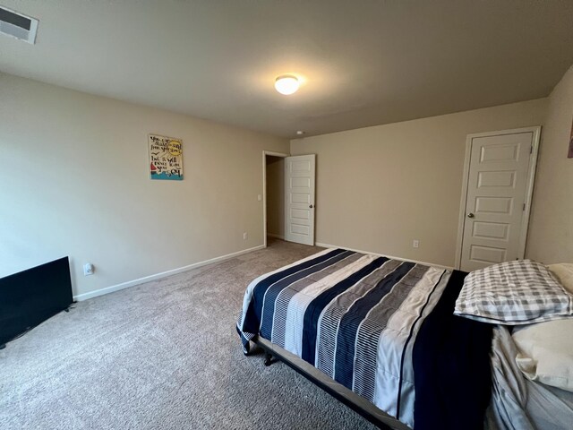 bedroom with carpet floors