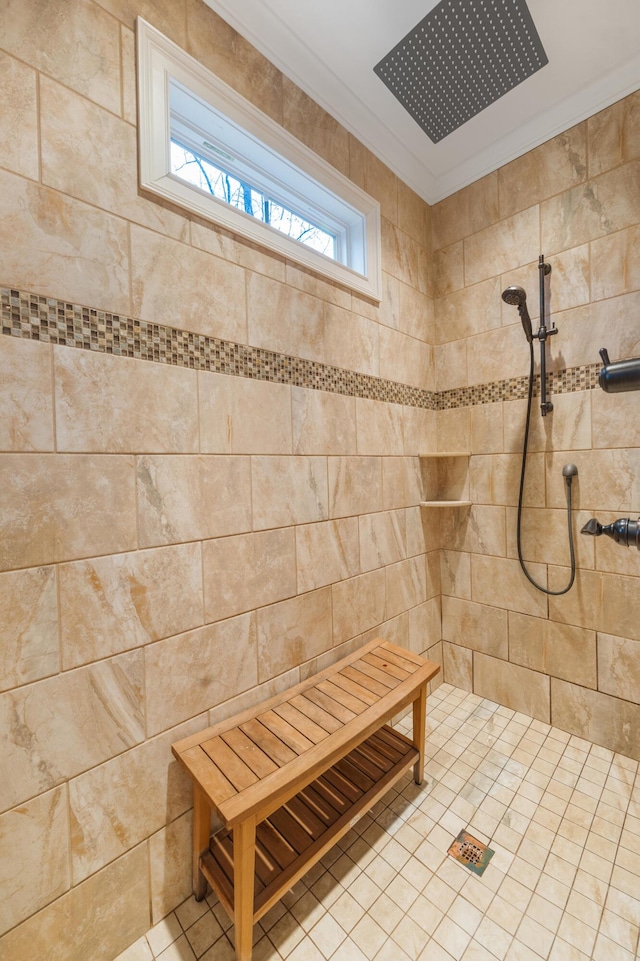 full bath featuring a tile shower