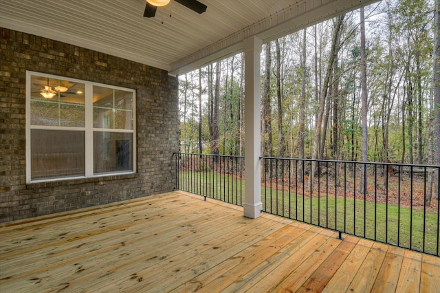 deck featuring ceiling fan