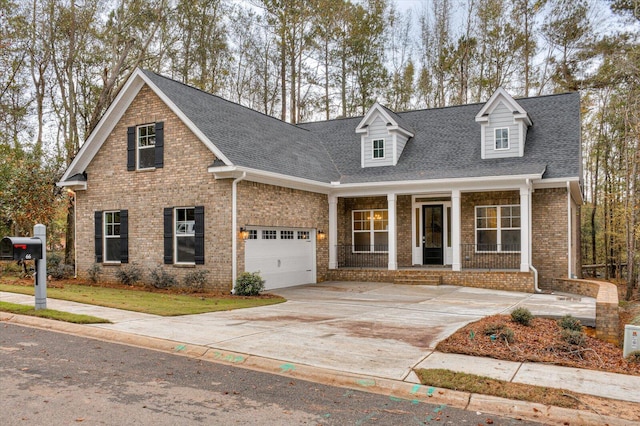 view of front facade with a garage