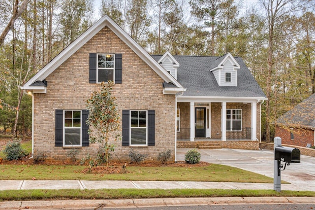 view of front of home with covered porch