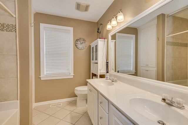 79 Loggerhead Dr, Columbia, SC 29229 - full bath featuring tile patterned floors, double vanity, and bathtub / shower combination
