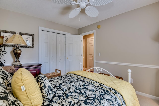 79 Loggerhead Dr, Columbia, SC 29229 - bedroom with a closet, carpet floors, and a ceiling fan